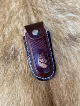 Bainha para canivete de couro