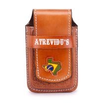 Bainha Porta Celular Rústica Atrevidu's Country Couro Brasil