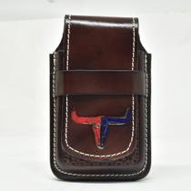 Bainha Porta Celular Rústica Universal Em Couro Atrevidus