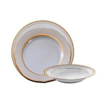 Baixela em porcelana Noritake Rochester Gold 18 peças