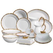 Baixela Serviço Jantar Linha Bambu 56pç Cerâmica Scalla