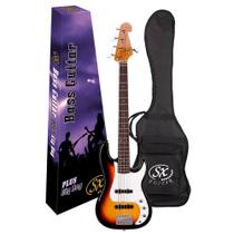 Baixo 5 cordas SX Precision Bass SPB62+ 3 Tom Sunburst + Bag