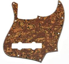 Baixo de jazz Pick Guard Dopro de 5 cordas para Fender Tiger Stripe Baixo de jazz Pick Guard Dopro de 5 cordas para Fender Tiger Stripe