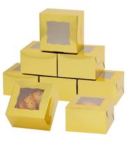 Bakery Boxes Bekoetoz 100 unidades de biscoito de papel com janela 10x10x6cm