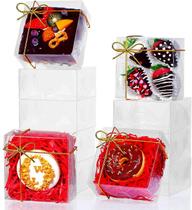 Bakery Boxes SL Shepack, pacote com 25 unidades transparentes, 12,7 x 12,7 x 5 cm para 4 mini bolos