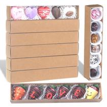 Bakery Boxes SLShepack, pacote com 20 caixas para morango com cobertura de chocolate