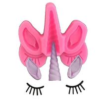 Bakeware define olhos e orelhas de unicórnio molde de silicone mousse de chocolate molde de cozimento de açúcar molde de gesso Bakeware define olhos e orelhas de unicórnio molde de silicone mousse de chocolate molde de cozimento de açúcar molde de gesso