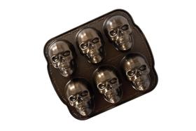 Bakeware Nordic Ware Haunted Skull Cakelet Pan Bronze