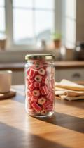 Bala Artesanal Sabor Morango Pote de Vidro 200g