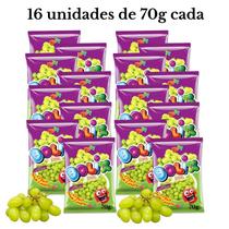 Bala Bolix Conjunto com 16 pacotes de 70g UVA VERDE Ácida Azedinha Bala Bolix Conjunto com 16 pacotes de 70g UVA VERDE Ácida Azedinha