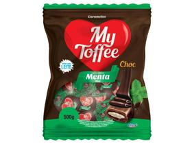 Bala Caramelo My Toffee Chocolate Recheio Menta 500g