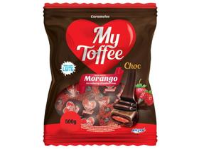Bala Caramelo My Toffee Chocolate Recheio Morango 500g