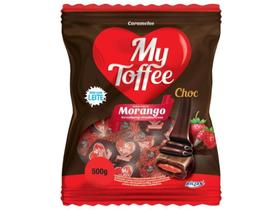Bala Caramelo My Toffee Chocolate Recheio Morango 500g - RICLAN