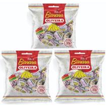 Bala De Banana Oliveira Kit Com 3 Unidades De 50g