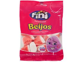 Bala de Gelatina Fini Beijos de Morango e Nata - 90g Pacote