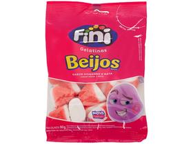 Bala de Gelatina Fini Beijos de Morango e Nata - 90g Pacote