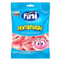 Bala de Gelatina Fini Dentaduras Sabor Morango e Framboesa 80g Bala de Gelatina Fini Dentaduras Sabor Morango e Framboesa 80g