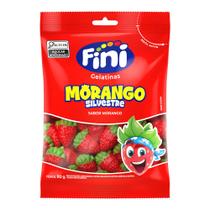 Bala de Gelatina Fini Morango Silvestre Sabor Morango 80g