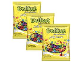 Bala de Goma Jujuba Jelly Beans Deliket Frutas 500g - 3 Pcts