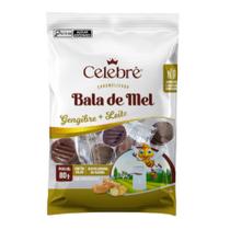 Bala de Mel Celebrê Gengibre e Leite 80g Bala de Mel Celebrê Gengibre e Leite 80g