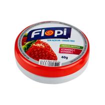 Bala de Morango Sem Açúcar Flopi Florestal 40g Bala de Morango Sem Açúcar Flopi Florestal 40g
