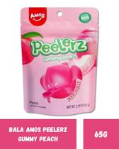 Bala descascavel pessego amos peelerz gummy peach 65g