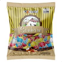 Bala Dura Sonhare Sabor Leite Condensado Chocolate Coco e Amendoim 500g 64 un Florestal
