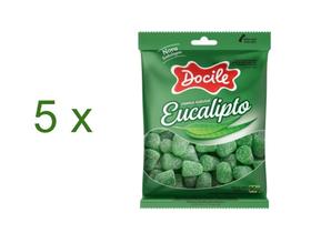 Bala Eucalipto Docile 5 pacotes de 90g (total 450g)
