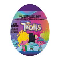 Bala Explosiva em Pó Trolls com Ovo Surpresa Sabor Morango Sem Açúcar 2,2g Bala Explosiva em Pó Trolls com Ovo Surpresa Sabor Morango Sem Açúcar 2,2g