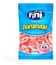 Bala Fini Dentadura De Gelatina 500g - Morango E Franbuesa