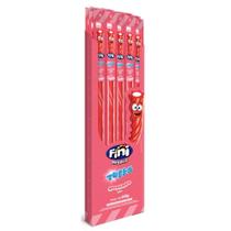 Bala Fini Regaliz Tubes Morango 27g Embalagem com 24 Unidades