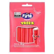 Bala Fini Regaliz Tubes Morango 35g - Embalagem com 10 Unidades Bala Fini Regaliz Tubes Morango 35g - Embalagem com 10 Unidades