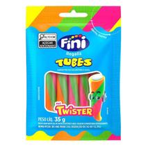 Bala Fini Regaliz Tubes Twister 35g - Embalagem com 10 Unidades Bala Fini Regaliz Tubes Twister 35g - Embalagem com 10 Unidades