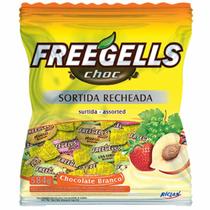Bala Freegells Choc Sortida Recheada Chocolate Branco 584g Riclan