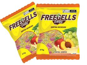 Bala Freegells Sortida Recheio Chocolate Branco 475g - 2 Pacotes