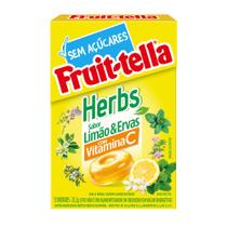 Bala Fruit-Tella Herbs com Vitamina C Sabor Limão e Ervas Sem Açúcar 25,2g
