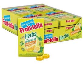 Bala Fruittella Herbs Com Vitamina C Sabor de Limão &amp Erva 18,9g 12un