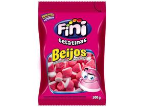 Bala Gelatina Fini Beijos Morango 500g