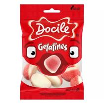 Bala Gelatines Morango Beijo 70g Docile