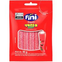Bala Goma Fini Tubes Morango Cítrico Azedinho Display C/ 10 Unidades 35G