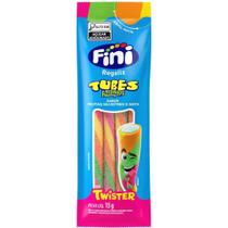 Bala Goma Fini Tubes Twister Cítrico Azedinho Display C/ 12 Unidades 15G