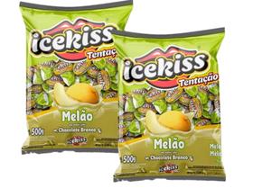Bala Icekiss Tentação Melão Chocolate Branco 500g - 2 pcts Bala Icekiss Tentação Melão Chocolate Branco 500g - 2 pcts