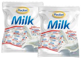 Bala Leite Milk Pocket Cremosa Riclan 500g - 2 Pacotes