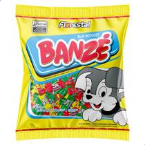 Bala Mastigável Frutas Morango Abacaxi e Menta Banzé Florestal Pacote 500g com 100 un