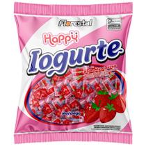 Bala Mastigável Happy Iogurte De Morango 125G