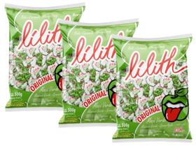 Bala Mastigável Lilith Maçã Verde Cory 500g - 3 Pacotes