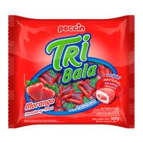 Bala Mastigável Morango Tribala 500Gr - Peccin