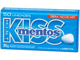 Bala Mentos Pastilhas Kiss Mint Menta sem Açúcar 35g Lata com 50 Unidades