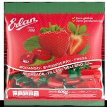 Bala Recheada Morango 600g - Erlan