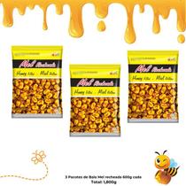 Bala Recheada Sabor Mel Para Baleiro Kit 3 Pacotes de 600g